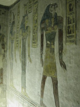Frescos en el acceso a la tumba de Tutankamon