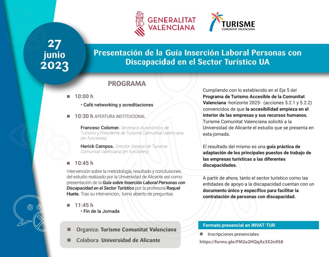 Programa Presentación Guía Inserción Laboral Personas con Discapacidad Sector Turístico