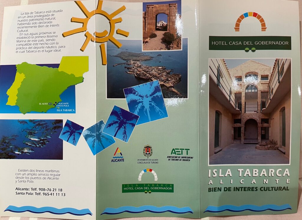 Folleto Hotel Isla de Tabarca